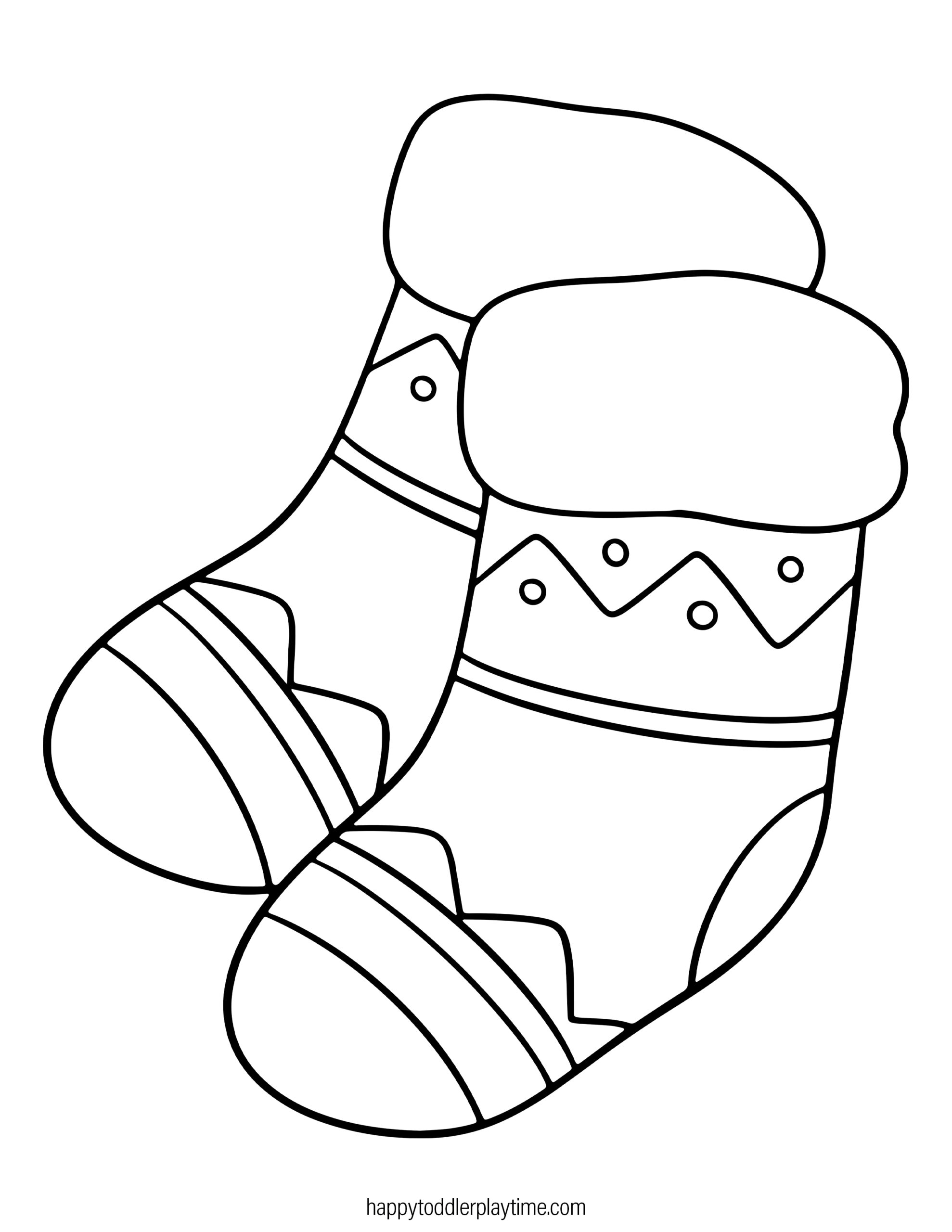 Free Printable Christmas Stocking Coloring Pages Happy Toddler Playtime
