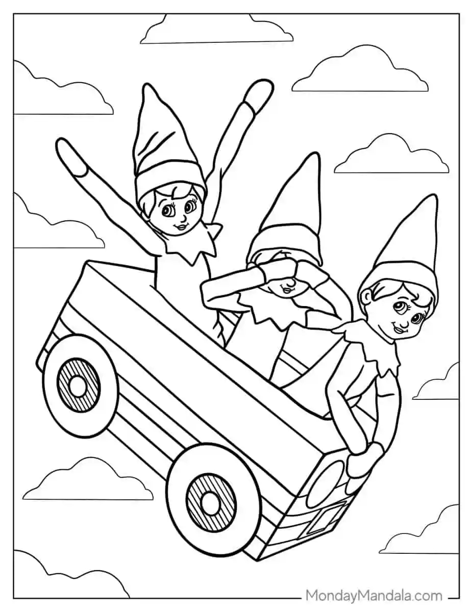 Free Printable Elf On The Shelf Coloring Pages Fun For All Ages