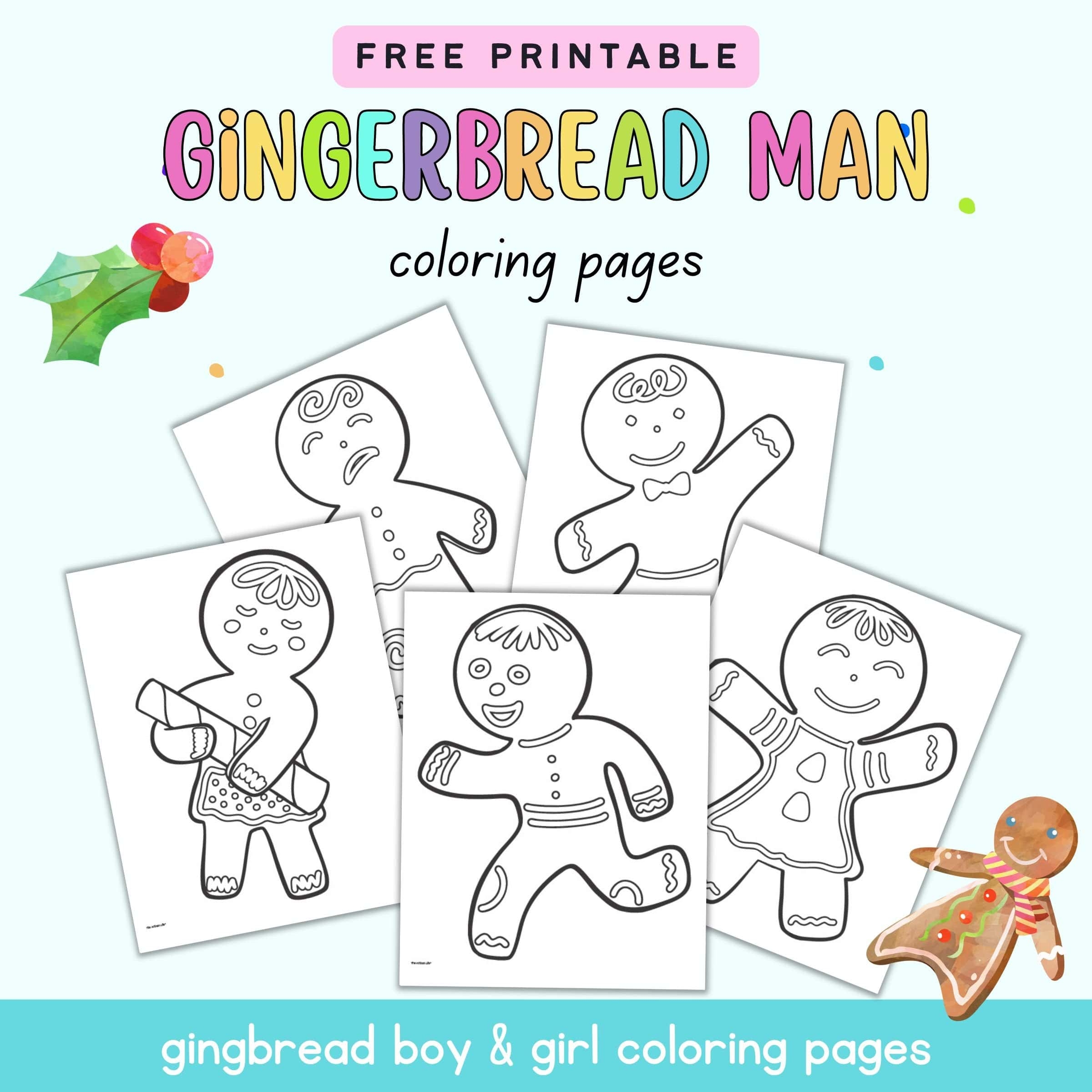 Free Printable Gingerbread Man Coloring Pages The Artisan Life
