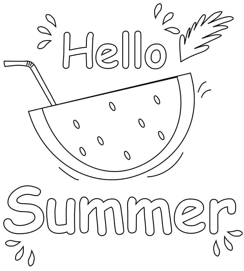 Free Printable Hello Summer Coloring Page Download Print Or Color Online For Free