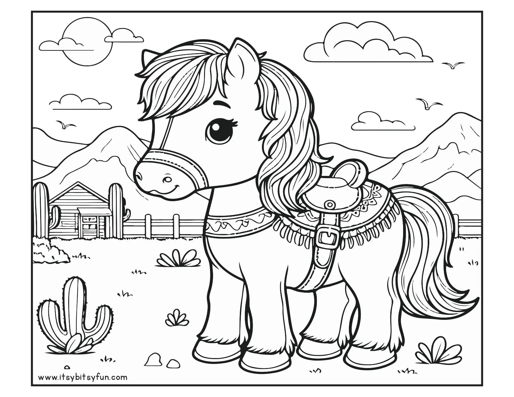 Free Coloring Page Horse