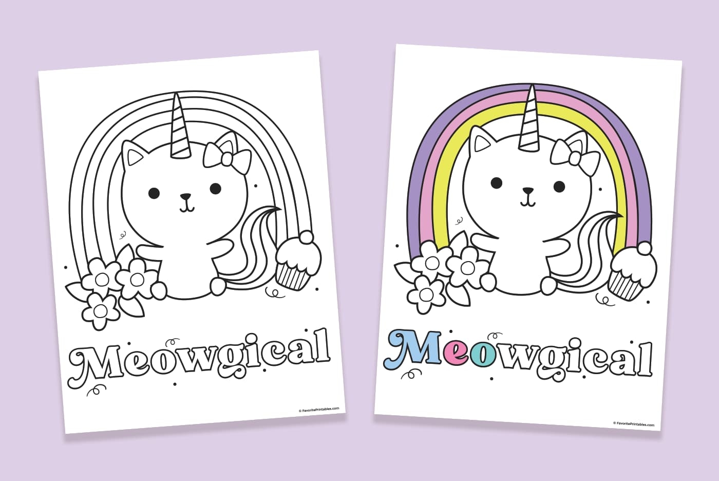 Free Printable Kittycorn Coloring Page Favorite Printables