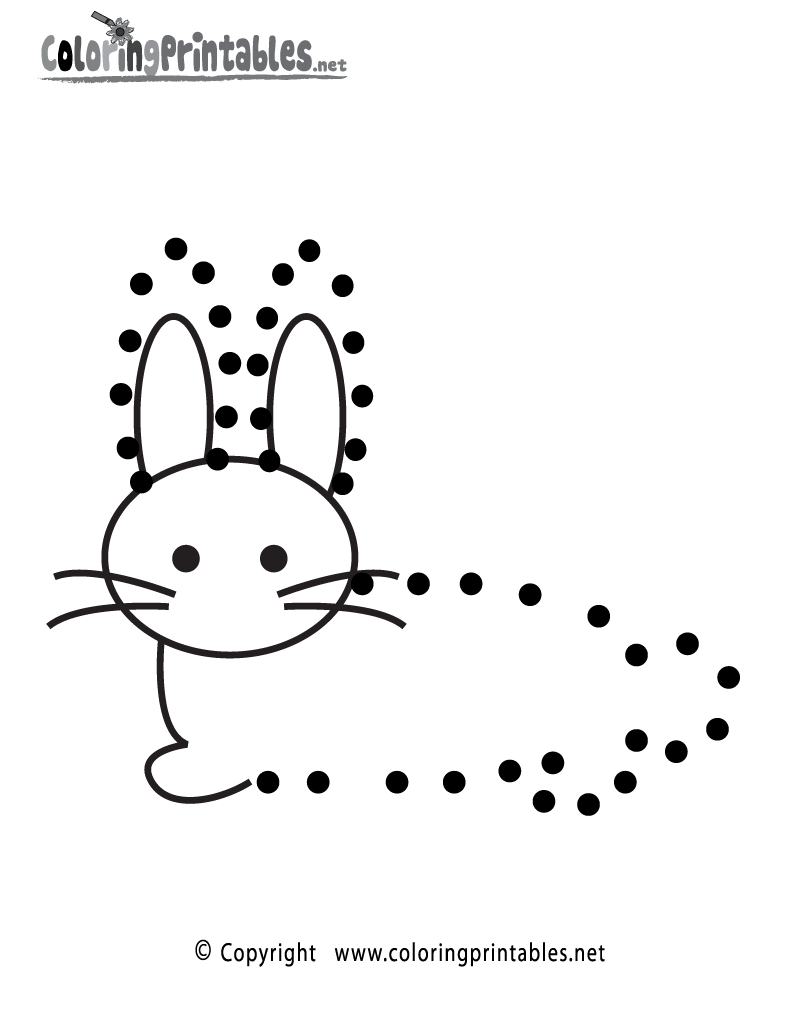 Free Printable Rabbit Connect The Dots Activity