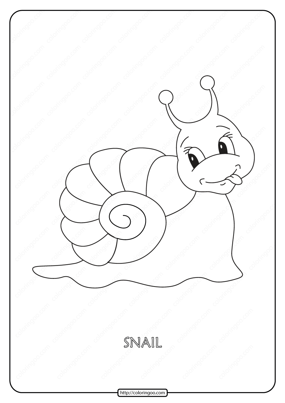 Printable Snail Coloring Page