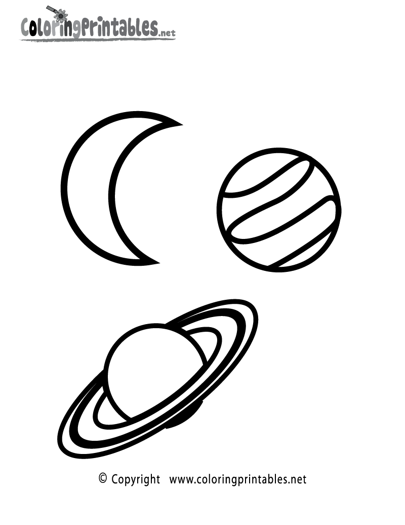 Free Printable Space Planets Coloring Page