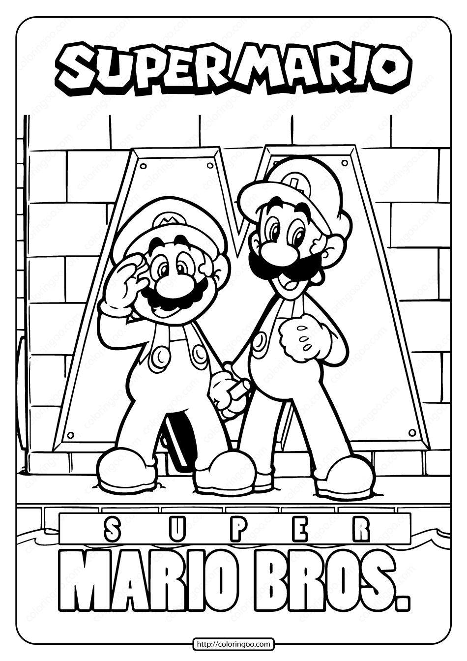 Free Printable Super Mario Bros Coloring Page Free Printable Super Mario Bros Coloring Page
