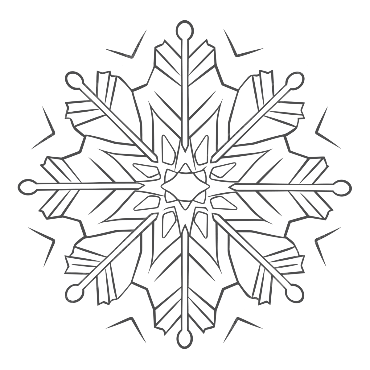 Free Printable Winter Snowflake Coloring Pages Outline Sketch Drawing Vector Lake Drawing Wing Drawing Snow Drawing PNG And Vector With Transparent Background For Free Download
