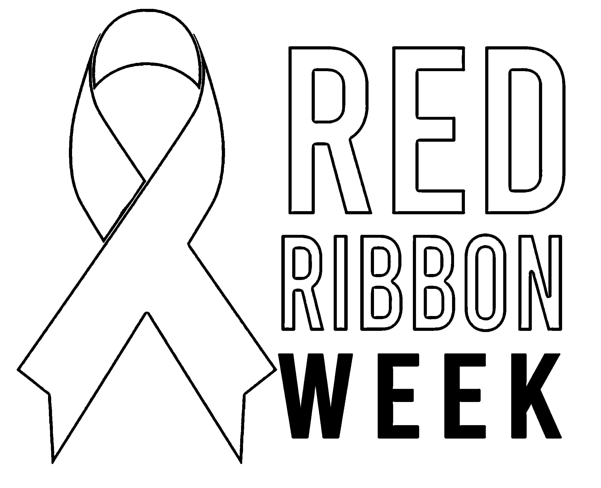 Free Red Ribbon Week Coloring Page Download Print Or Color Online For Free