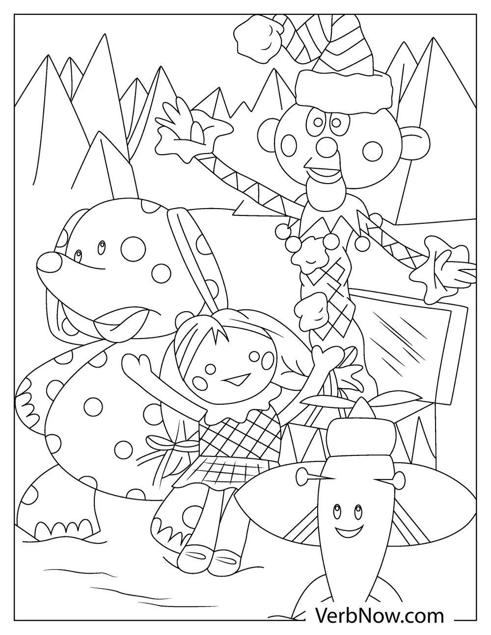 Free RUDOLPH RED NOSED REINDEER Coloring Pages Printable PDF 