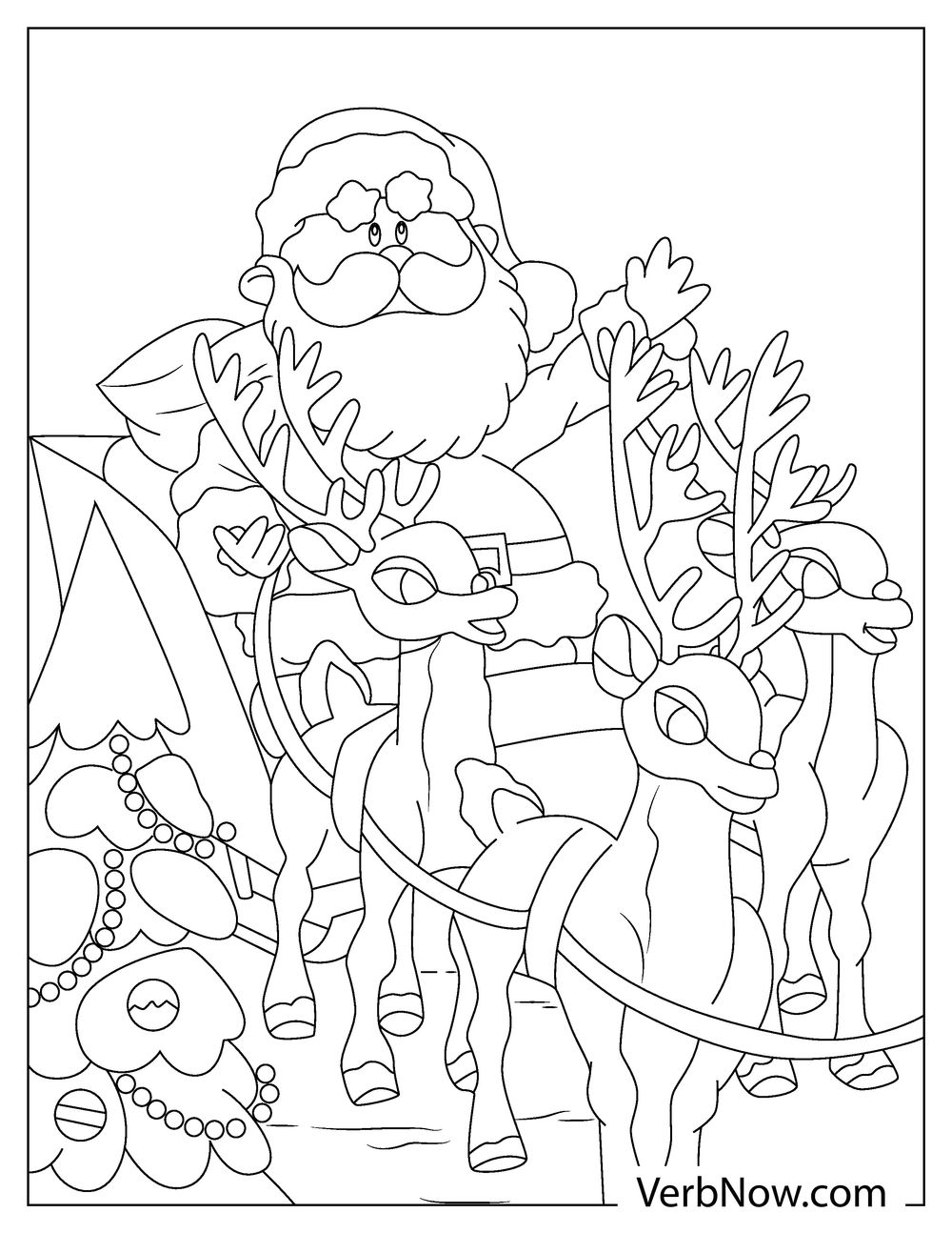 Free RUDOLPH RED NOSED REINDEER Coloring Pages Printable PDF 