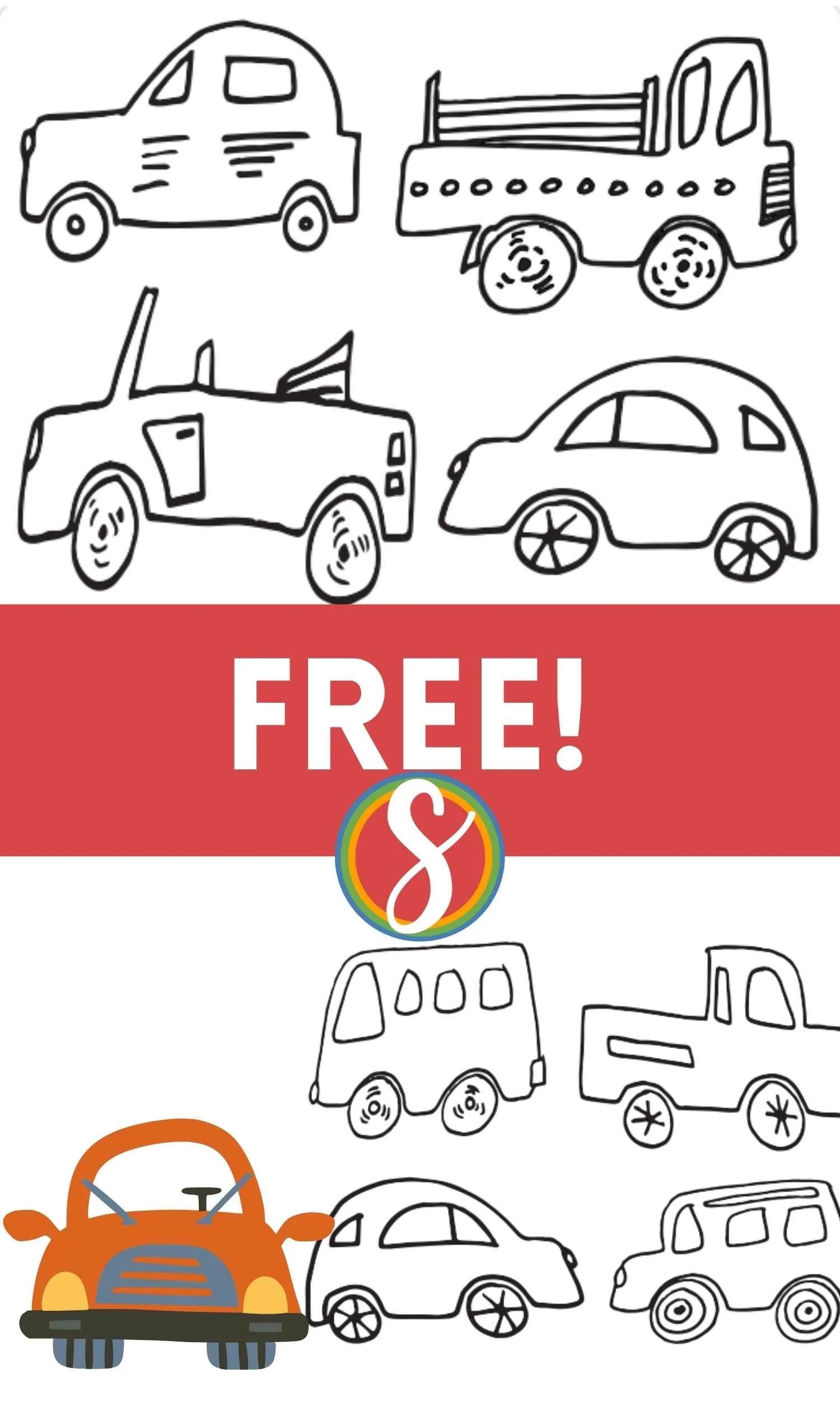 Free Simple Car Coloring Pages Stevie Doodles