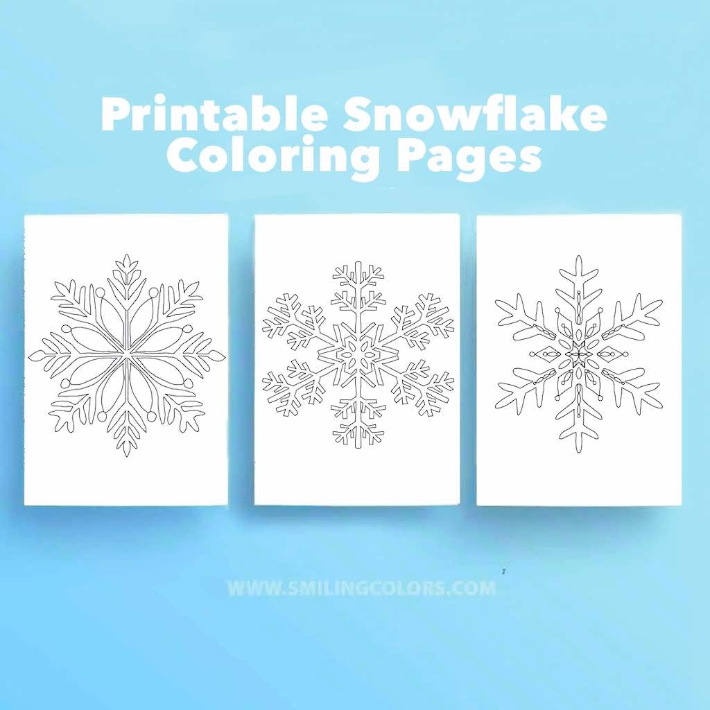 free snowflake coloring pages to print and enjoy smiling colors