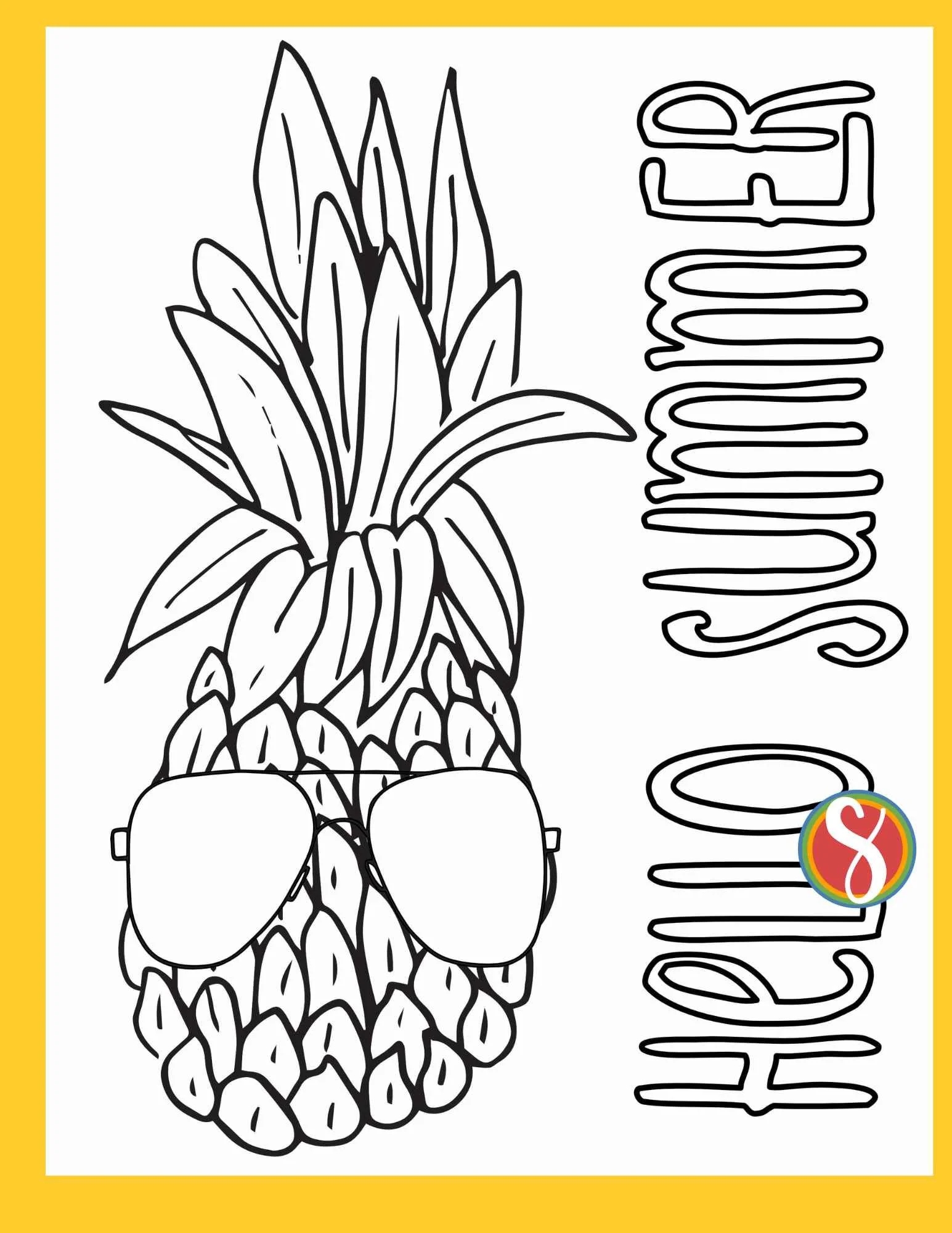 Free Summer Coloring Pages Stevie Doodles