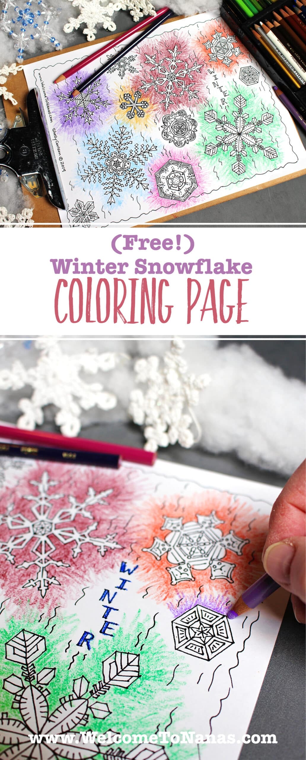 Free Winter Snowflake Coloring Page Welcome To Nana s