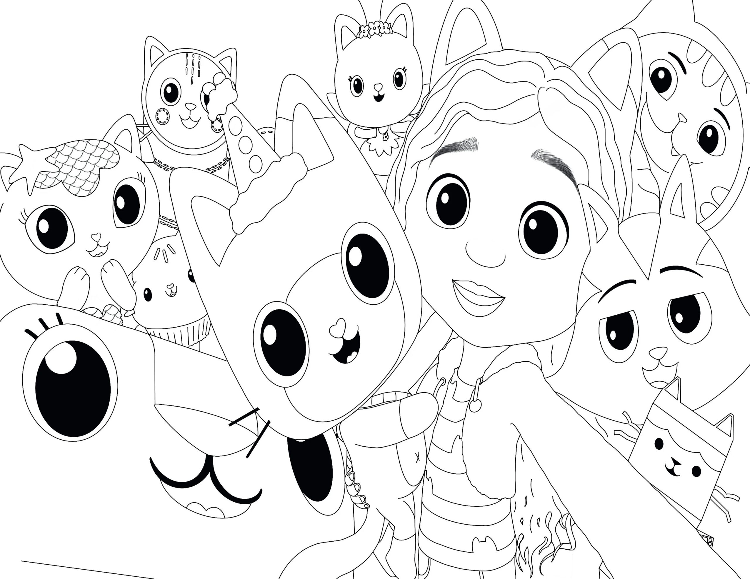 Gabby s Doll House Digital Coloring Page Download Etsy