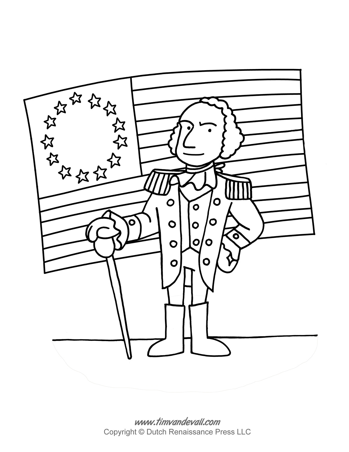 George Washington Coloring Page Tim s Printables George Washington Coloring Page Tim s Printables