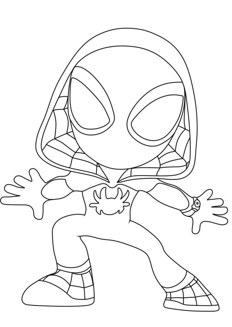 Ghost Spider Coloring Page Spidey 