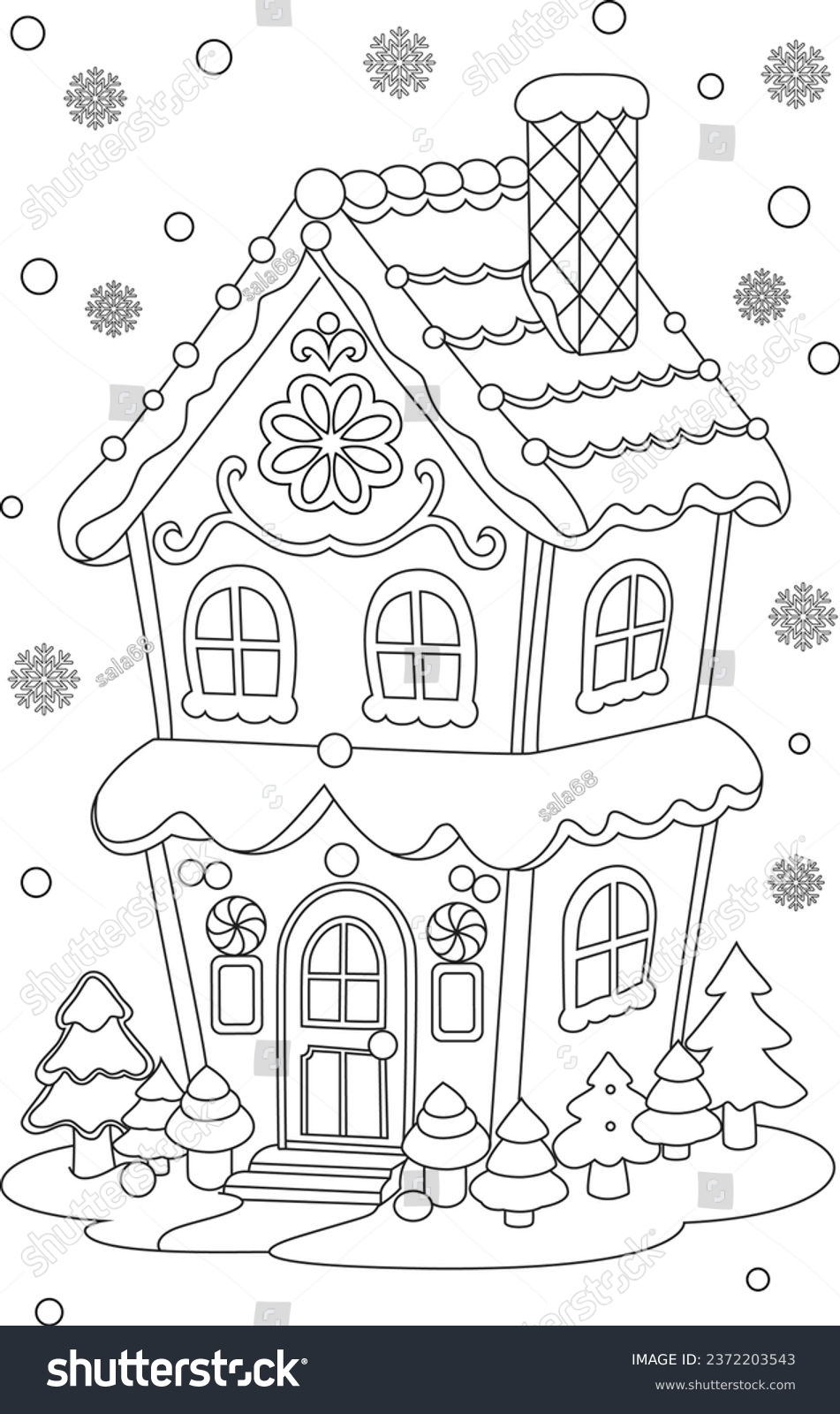 Gingerbread Coloring Page Stock Photos And Pictures 2 797 Images Shutterstock