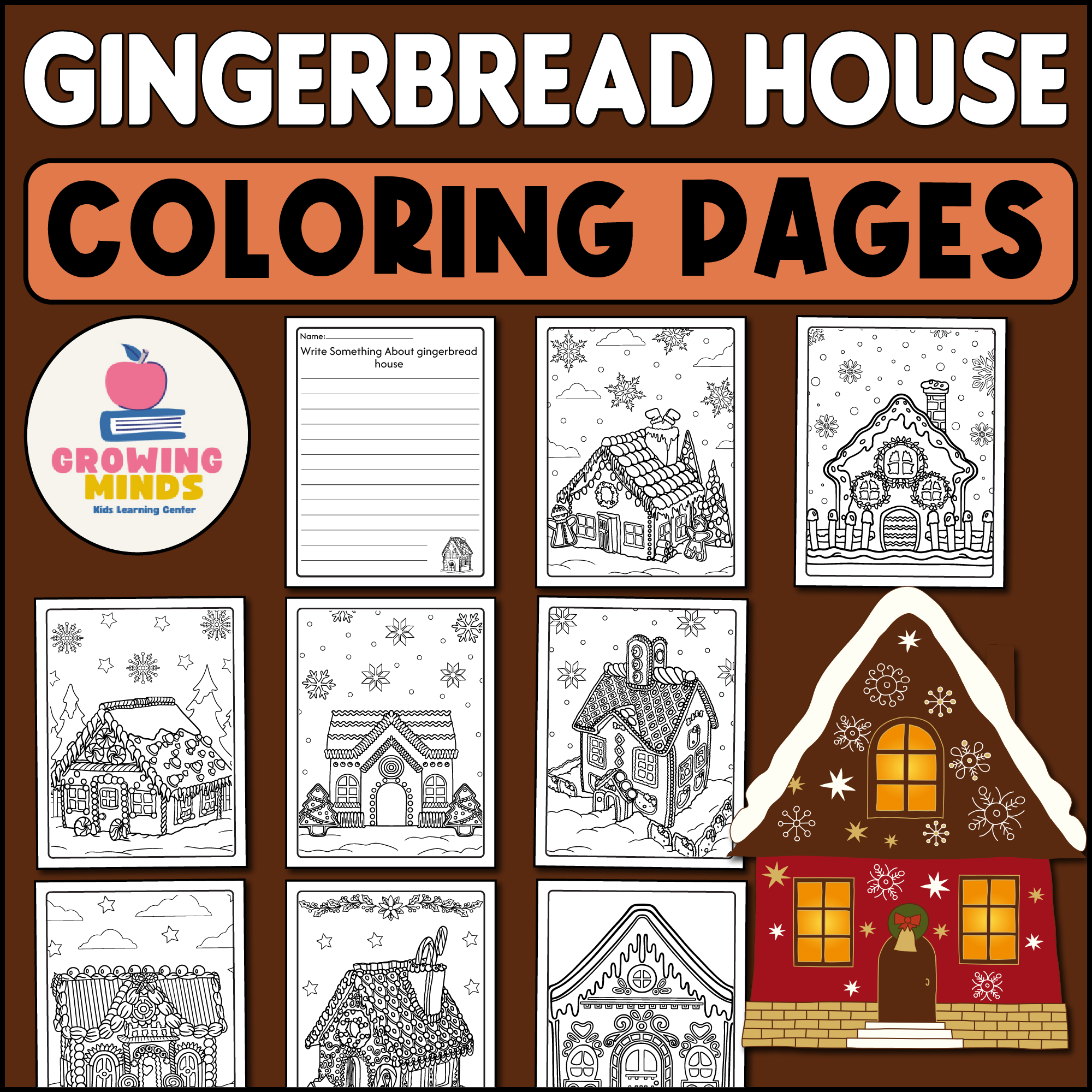 Gingerbread House Christmas Coloring Pages Writing Notes Coloring Sheet Made By Teachers