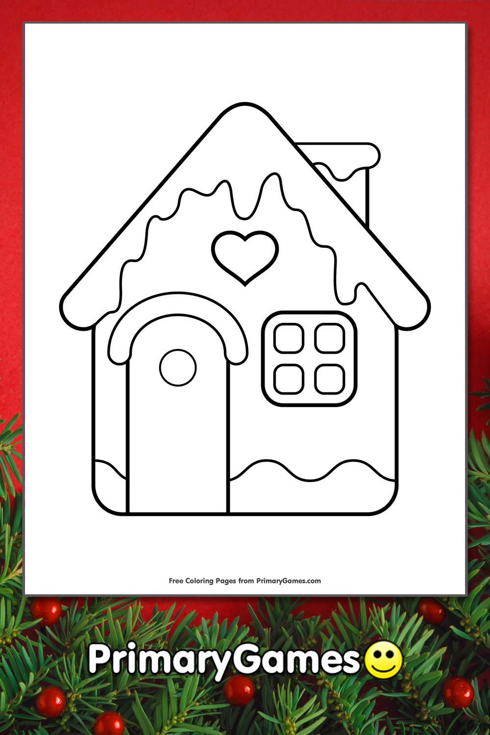 Gingerbread House Christmas Coloring Pages Printable