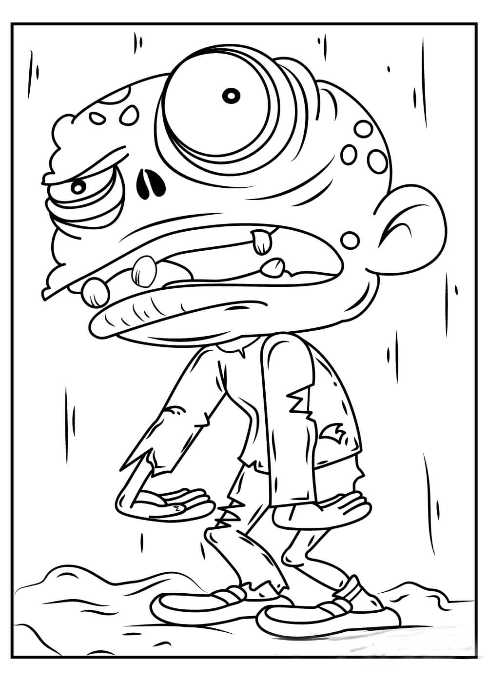 Goggle Zombie Coloring Page Download Print Or Color Online For Free