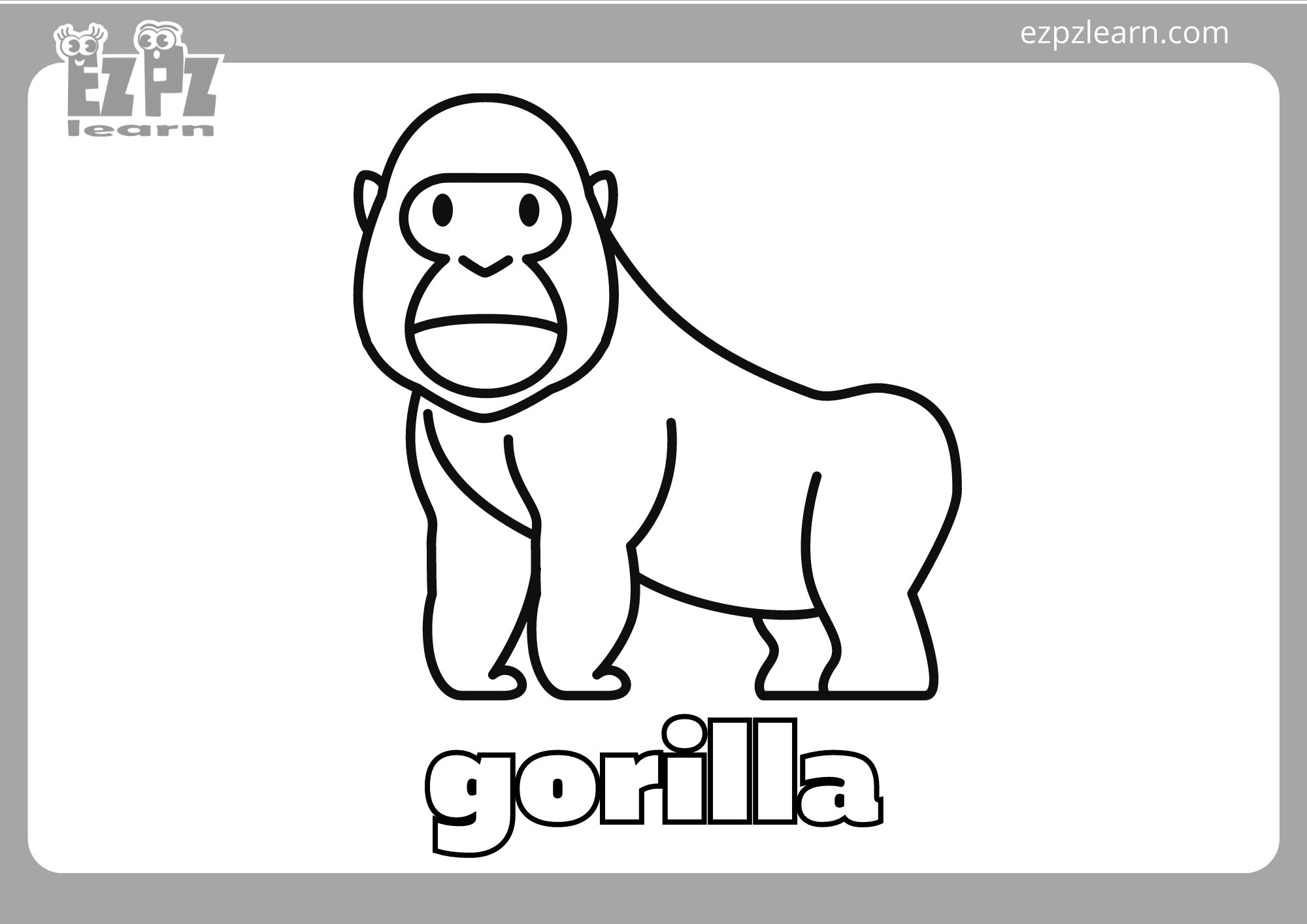 Gorilla Coloring Page Ezpzlearn Worksheets Library Gorilla Coloring Page Ezpzlearn Worksheets Library