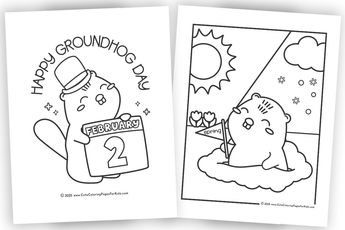 Groundhog Day Coloring Pages Free Printable PDFs Cute Coloring Pages For Kids