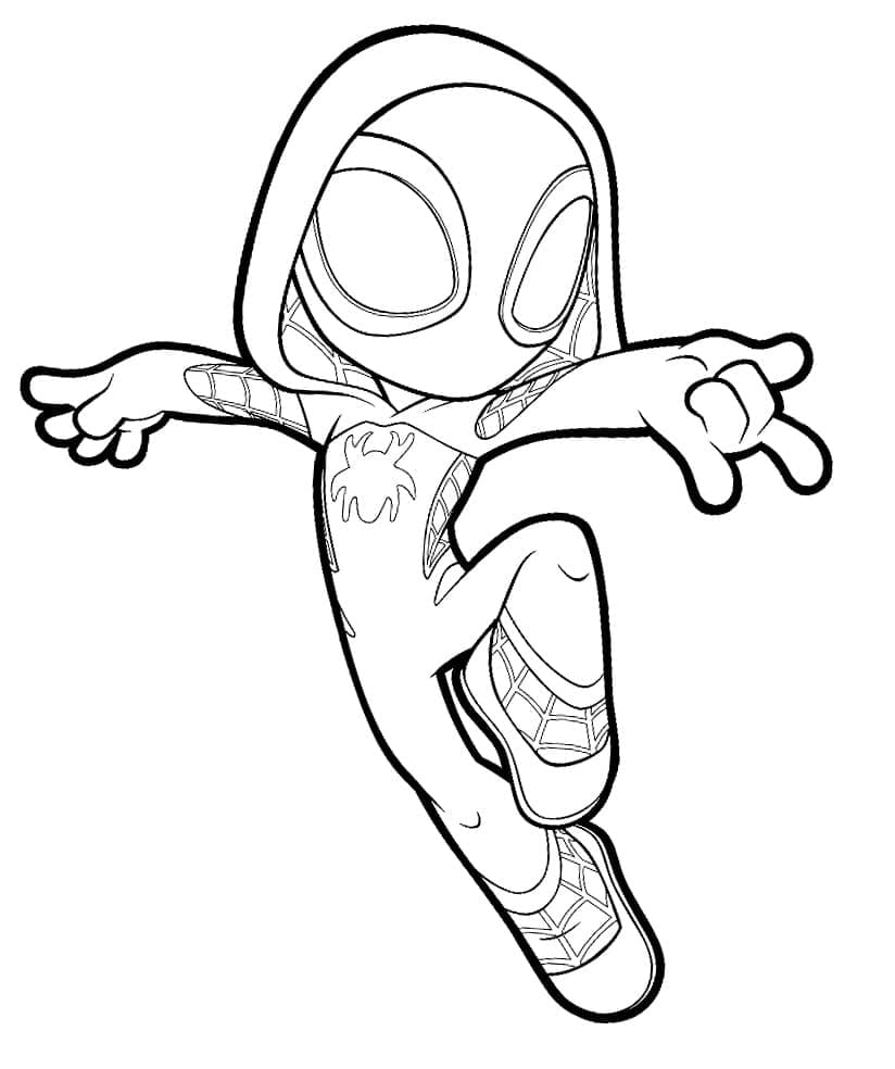Gwen Stacy From Spidey And His Amazing Friends Coloring Page Download Print Or Color Online For Free