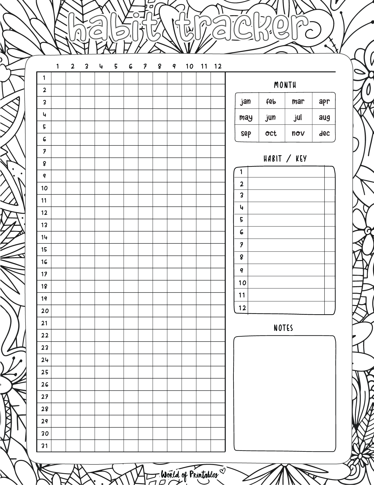 Habit Tracker Templates World Of Printables