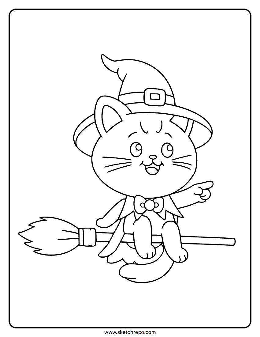Halloween Cat Coloring Pages Printable Halloween Cat Coloring Pages Printable