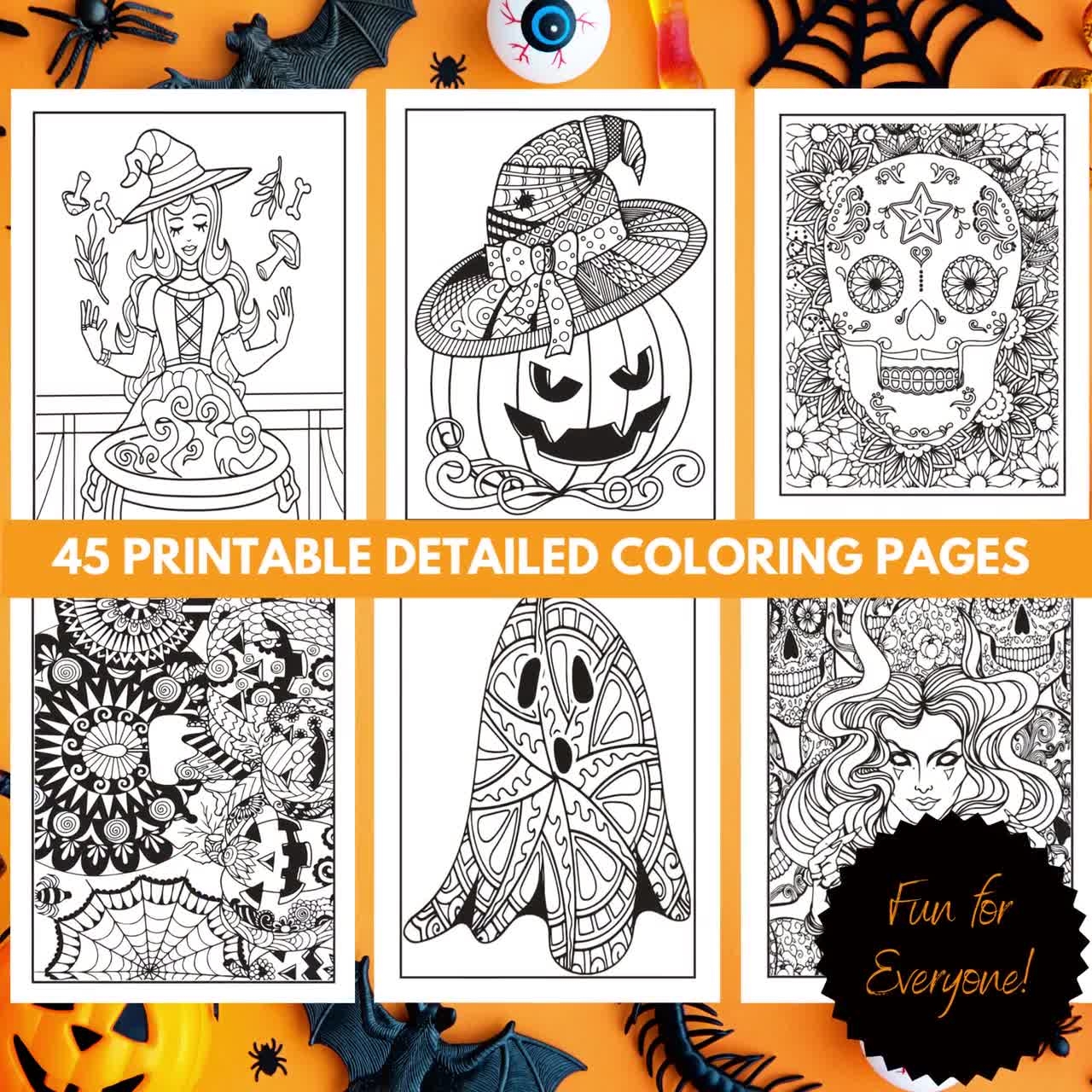Halloween Coloring Pages For Adults Halloween Coloring Book Halloween Activity Halloween Coloring Pages Spooky Ghost Halloween For Kids