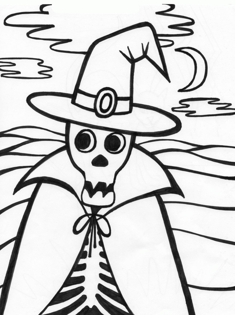 Free Printable Halloween Skeleton Coloring Pages