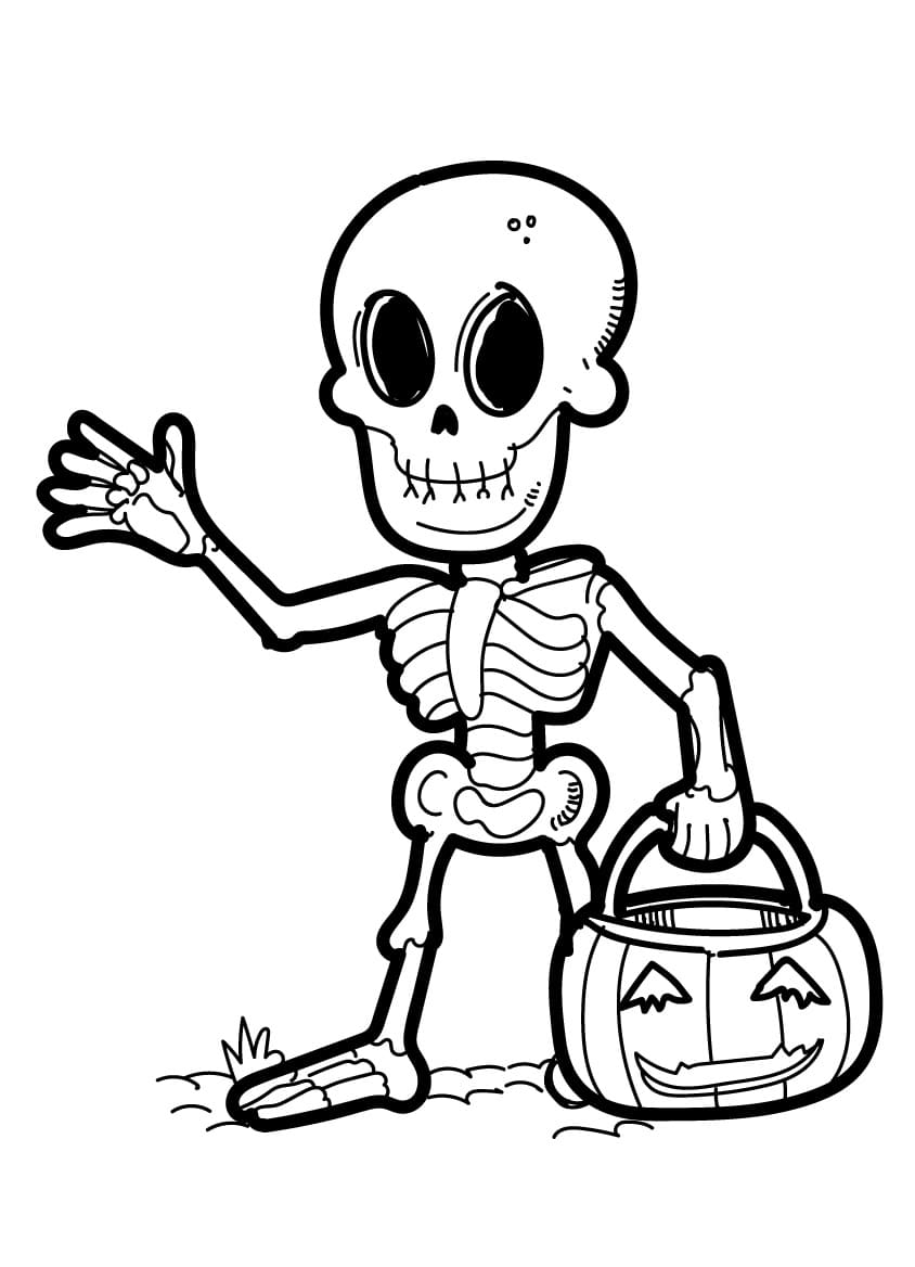 Halloween Skeleton Coloring Page Download Print Or Color Online For Free