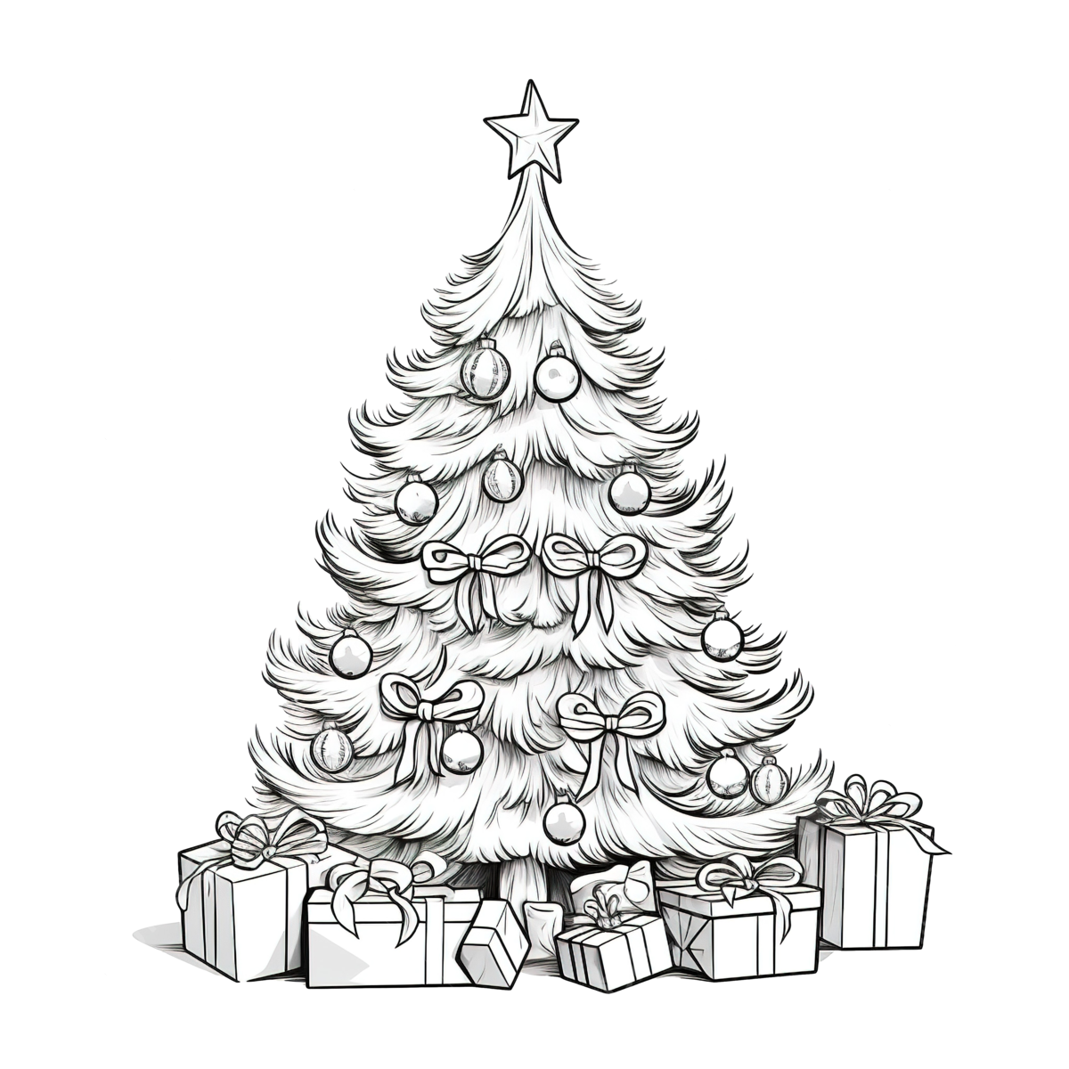 Hand Drawn Christmas Coloring Page For Kids And Adults Christmas Coloring Page Christmas Drawing Ring Drawing PNG Transparent Image And Clipart For Free Download