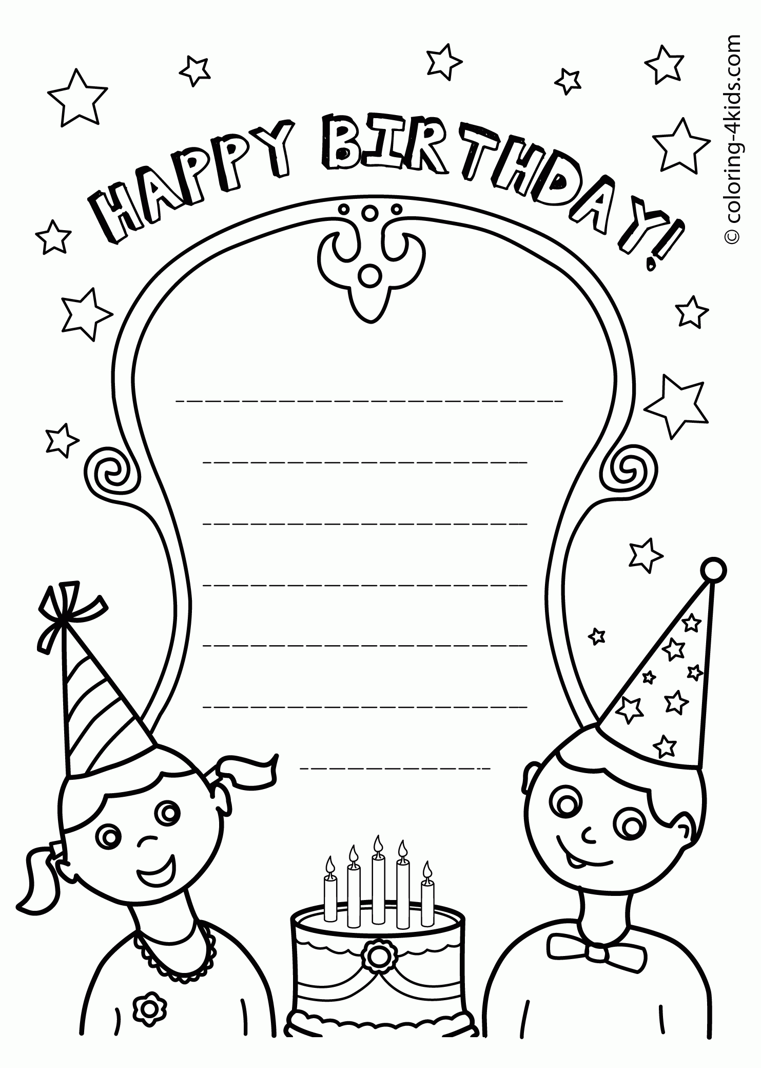 Free Printable Happy Birthday Daddy Coloring Pages