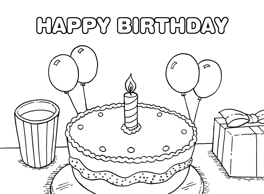 Happy Birthday Coloring Pages Printable Coloring Pages Worksheets Library