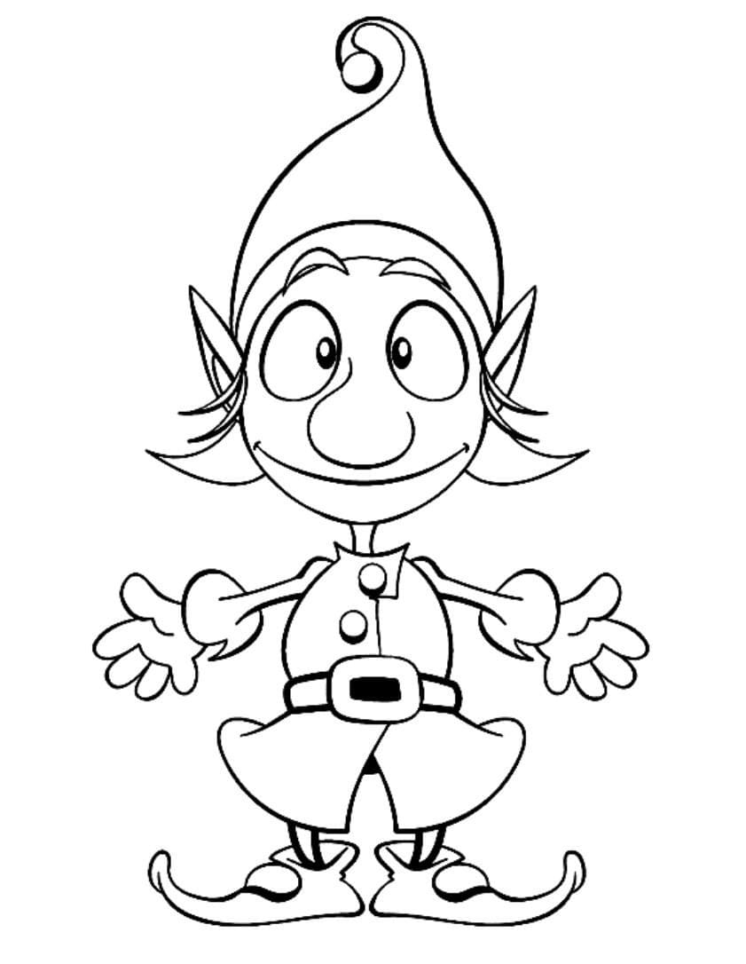 Elf Coloring Page Free