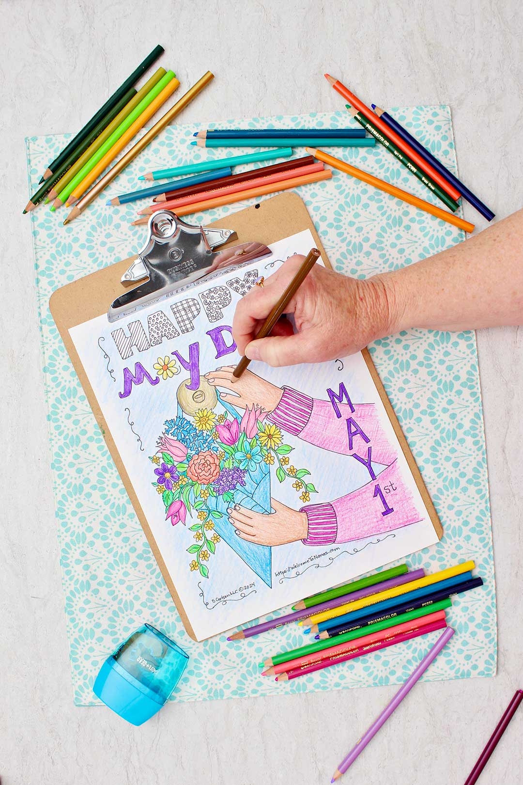 Happy May Day Coloring Page Free Printable for Kids Welcome To Nana s