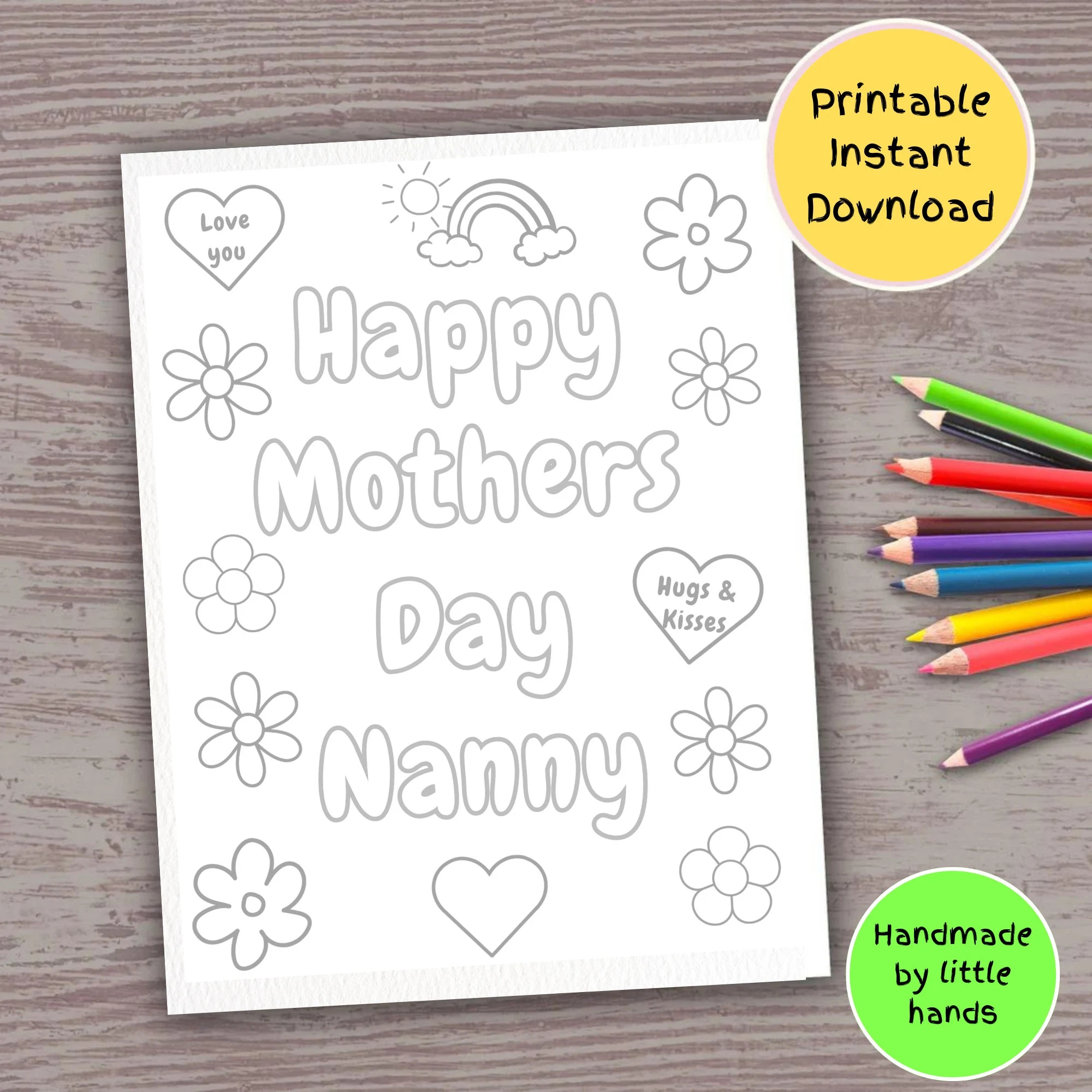 Happy Mother s Day Nanny Printable Coloring Sheet For Kids Coloring Page Cute Handmade Diy Mothers Day Gift From Grandson Granddaughter Etsy Happy Mother s Day Nanny Printable Coloring Sheet For Kids Coloring Page Cute Handmade Diy Mothers Day Gift From Grandson Granddaughter Etsy