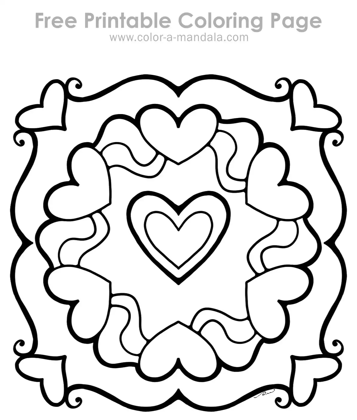 Hearts In Harmony Coloring Page