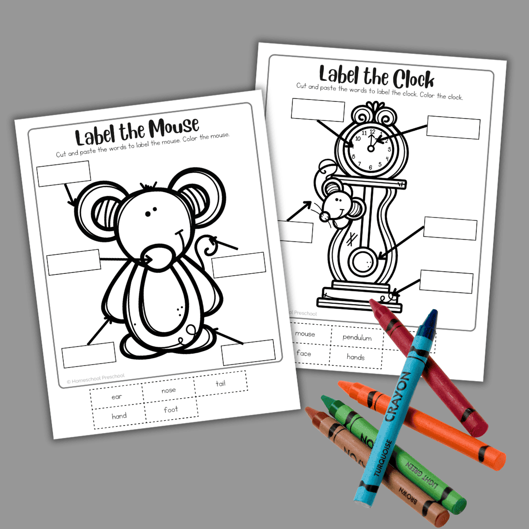 Hickory Dickory Dock Label The Picture Worksheets Hickory Dickory Dock Label The Picture Worksheets