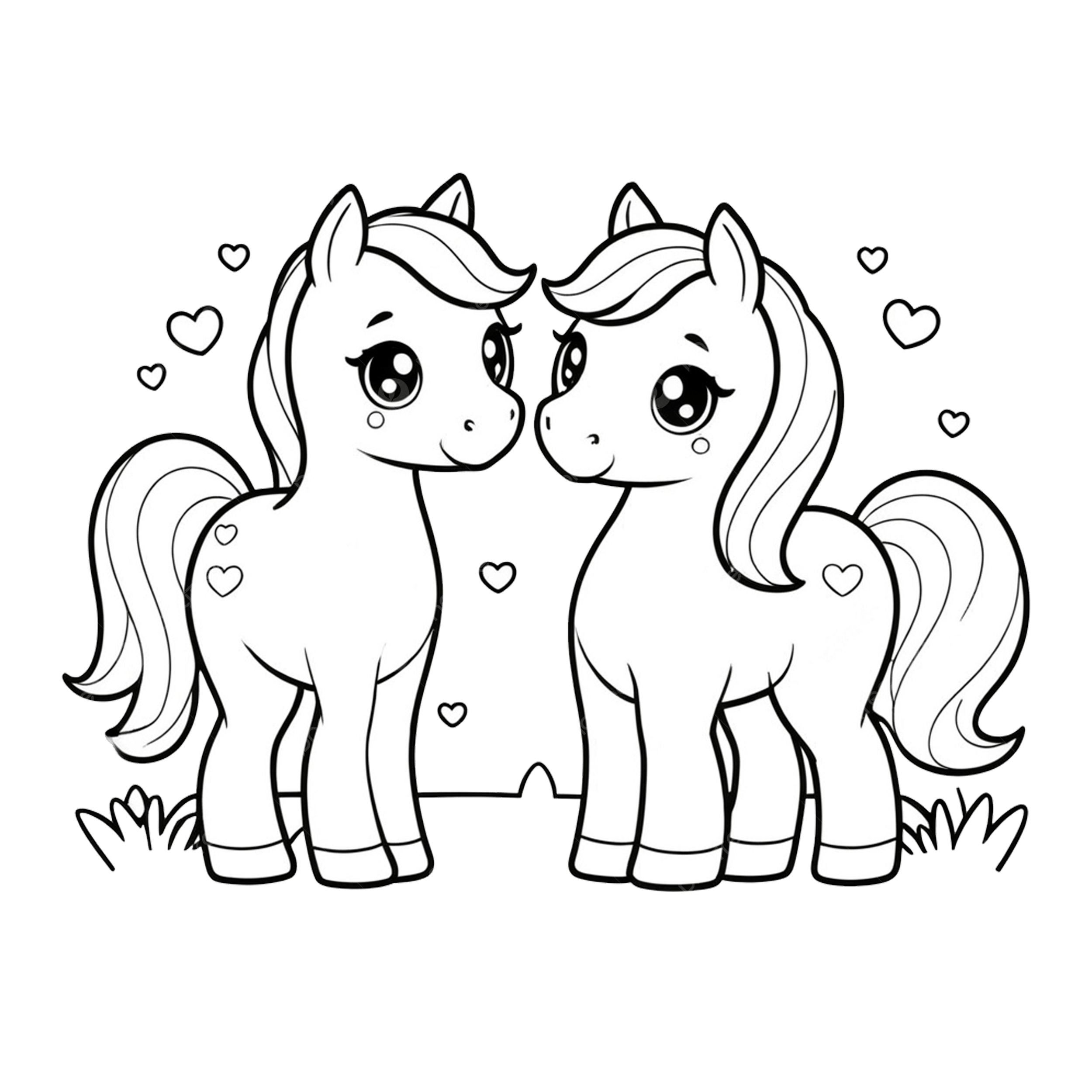 Horse Coloring Pages PNG Transparent Images Free Download Vector Files Pngtree
