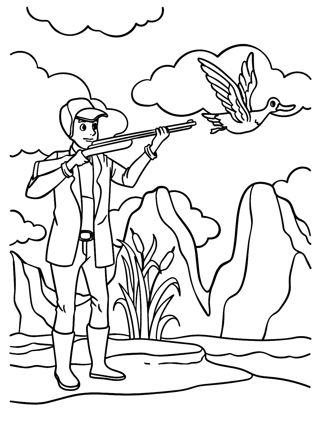 Hunting Printable Coloring Pages