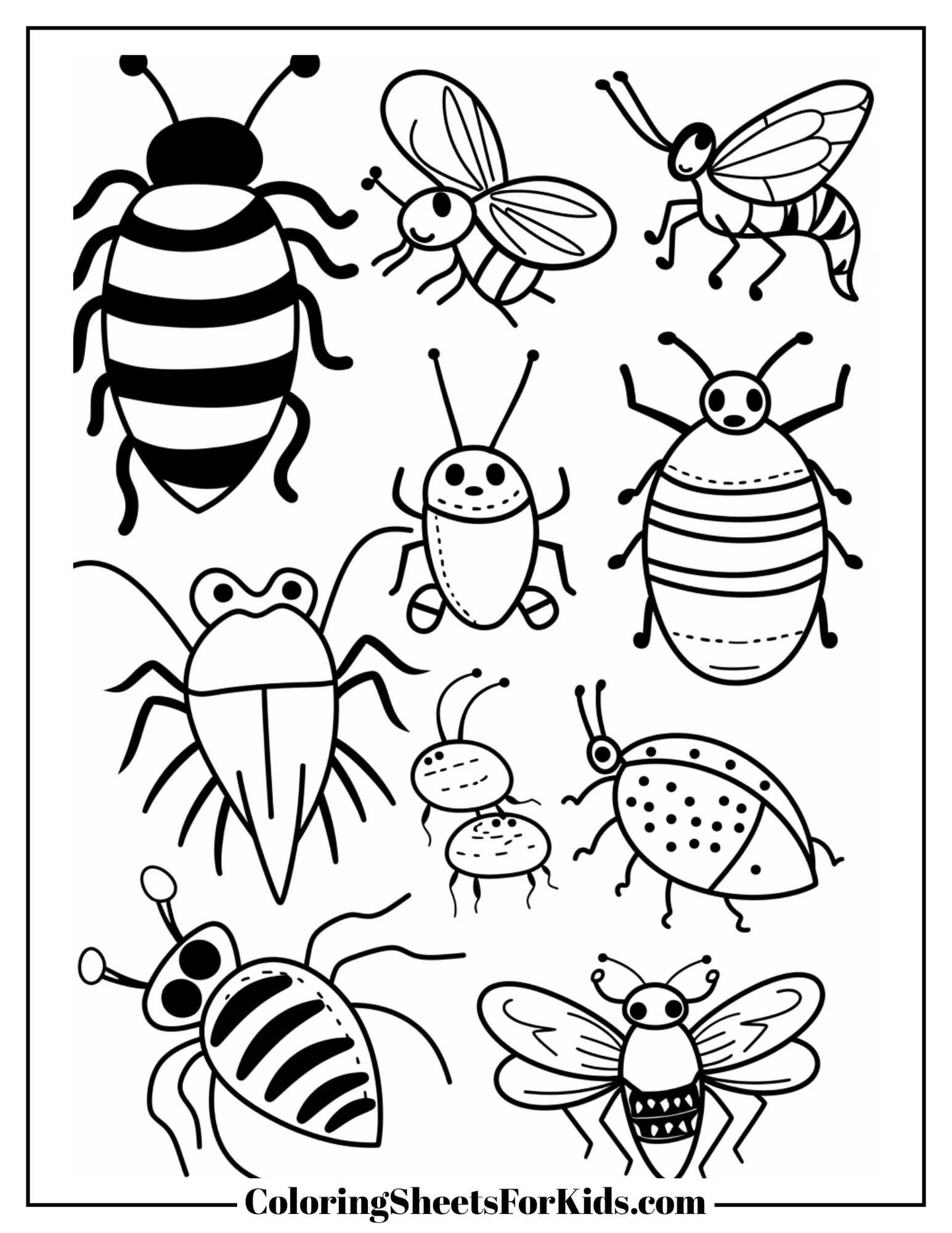 Insects Coloring Pages Free Print Downloads Coloring Sheets For Kids