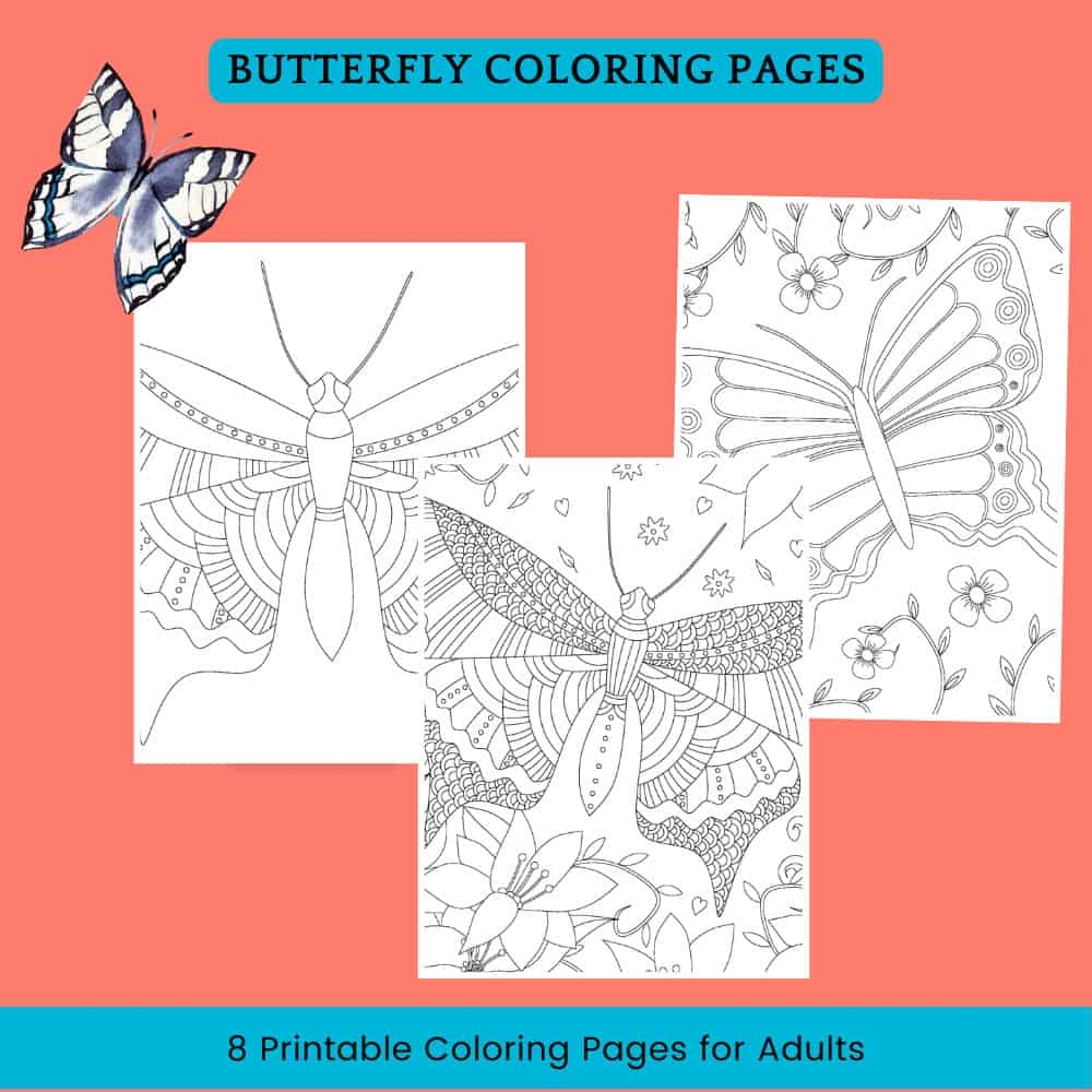 Intricate Butterfly Coloring Pages For Adults Printable Planners By Kat