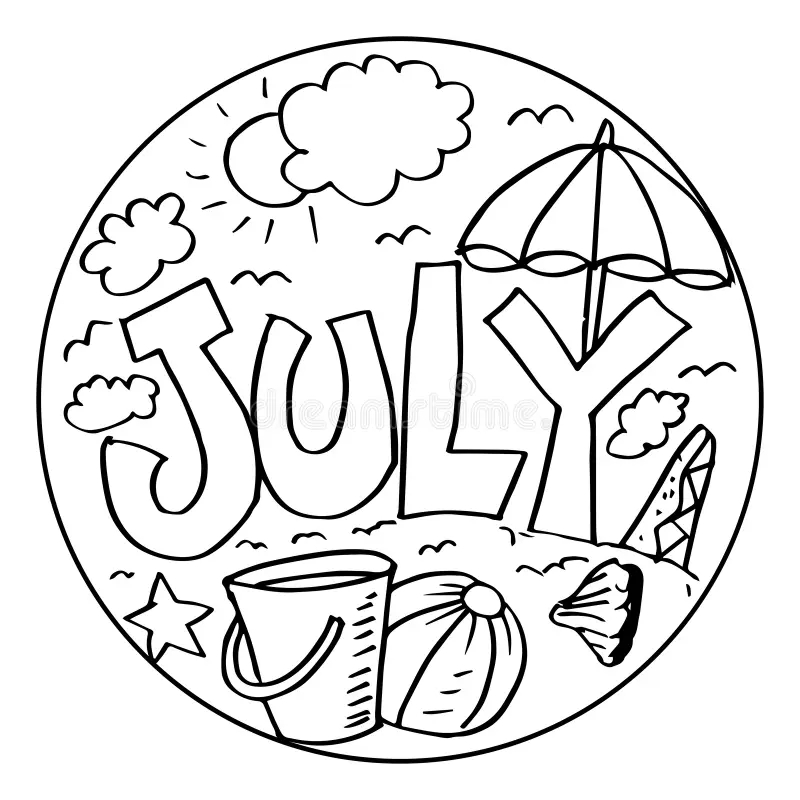 July Coloring Pages For Kids Stock Illustration Illustration Of July Coloring Pages For Kids Stock Illustration Illustration Of