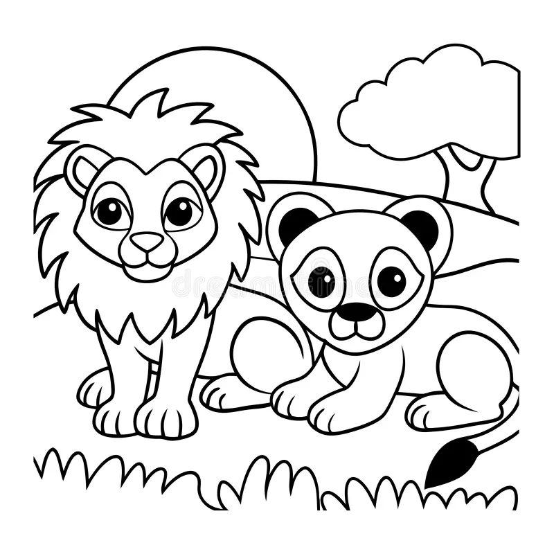 Jungle Coloring Pages Animals Stock Illustrations 1 040 Jungle 