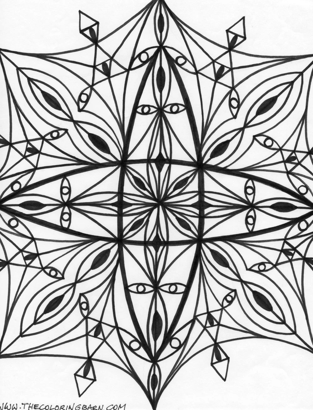 Kaleidoscope Coloring Pages Free Printable Sheets The Coloring Barn