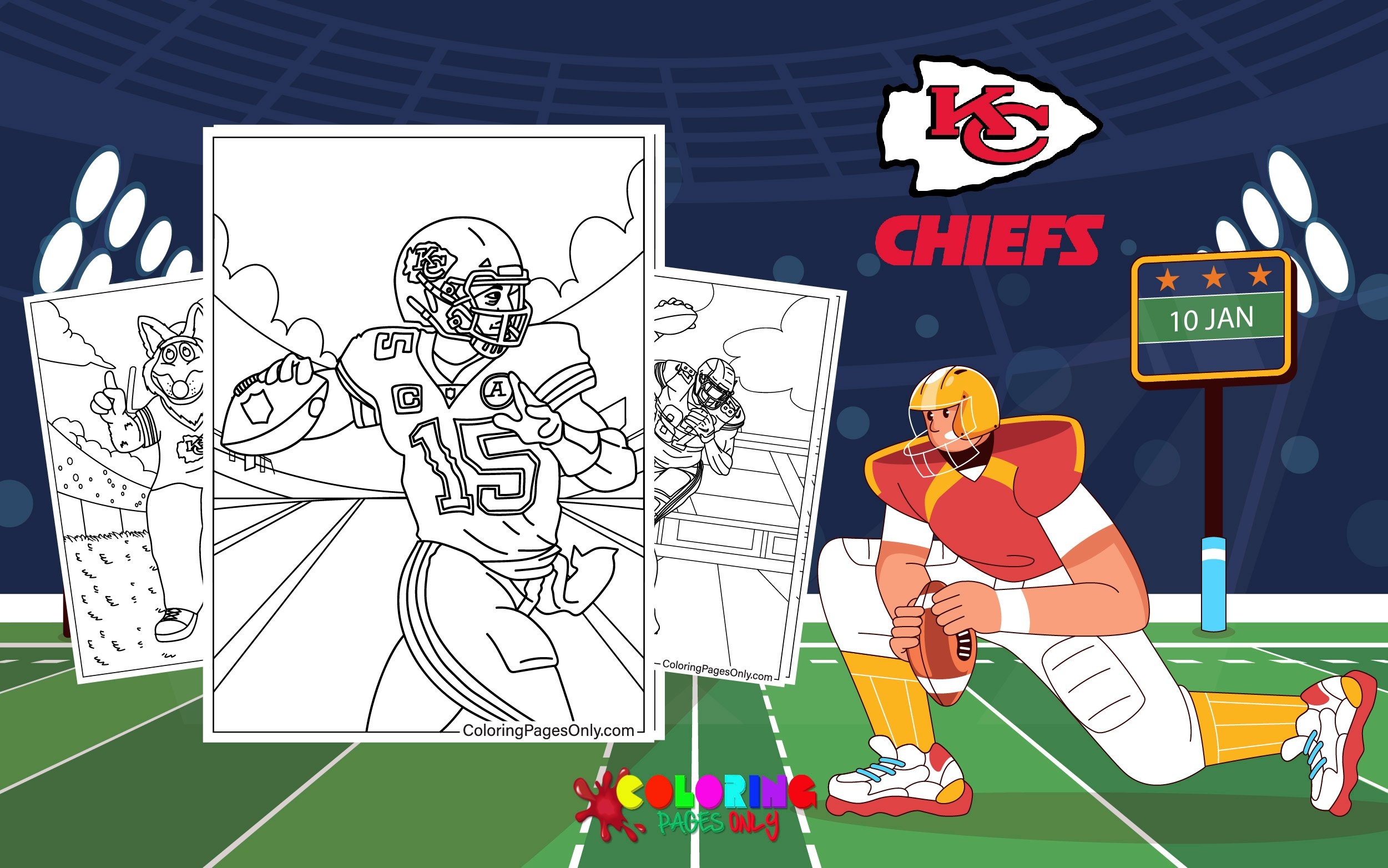 Kansas City Chiefs Coloring Pages Free U0026 Printable For All Fans 