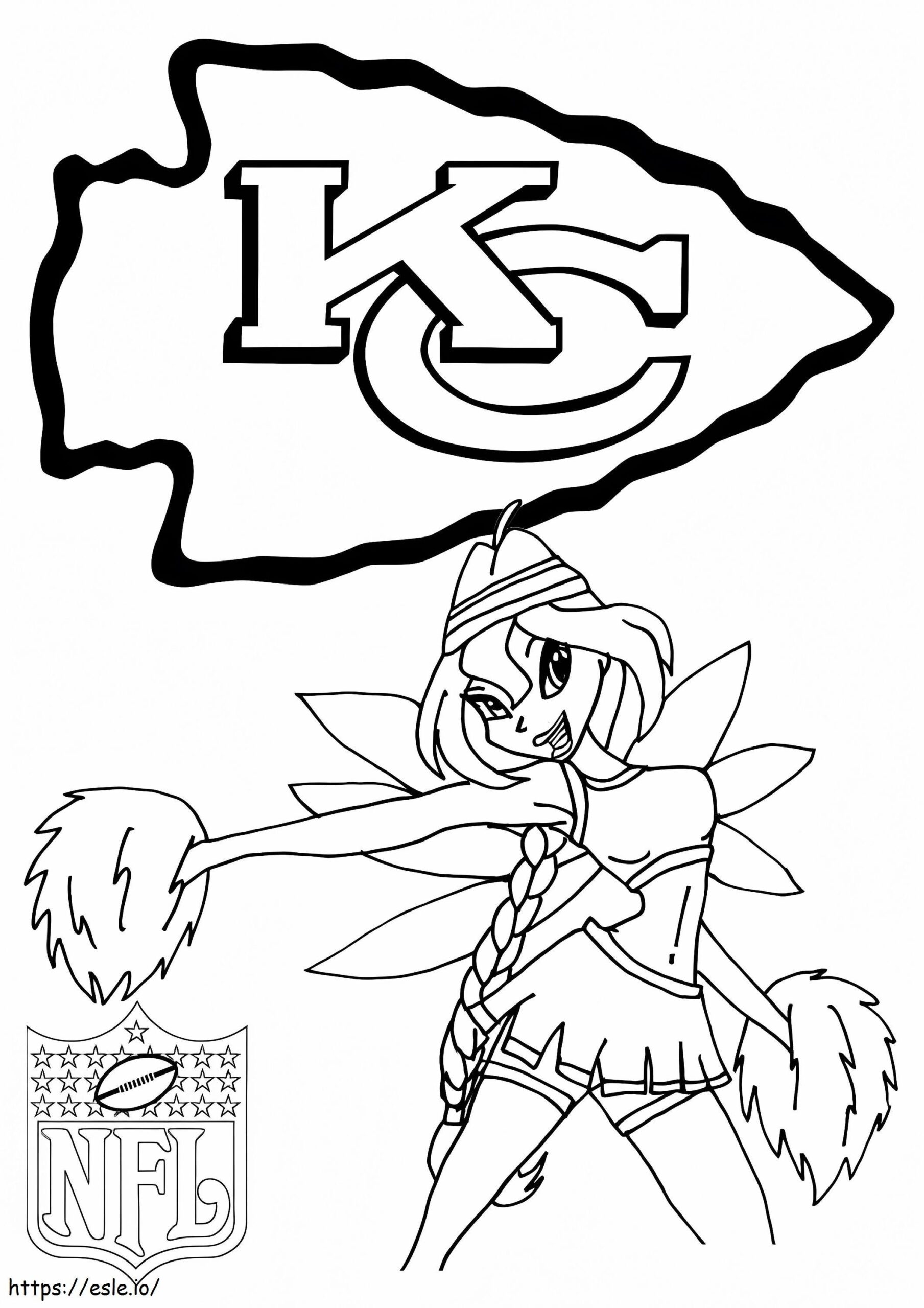 Kansas City Chiefs With Winx Coloring Page